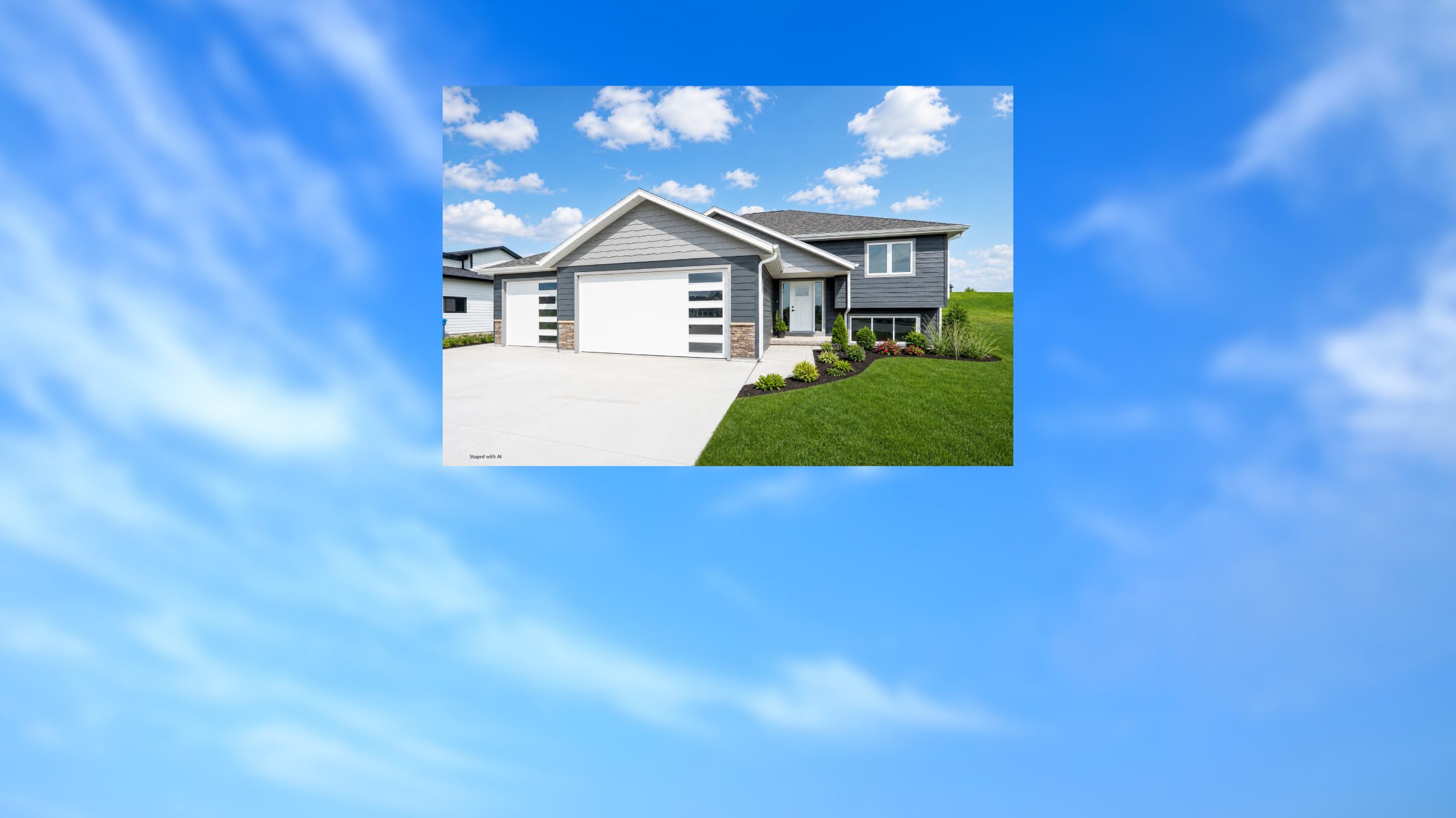 Front exterior of the new construction home at 1912 2nd Ave SE in Le Mars, Iowa, which qualifies for a five-year property tax abatement.